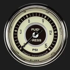 Nostalgia VT 2-1/8" Fuel Pressure Gauge (15 PSI) image 1