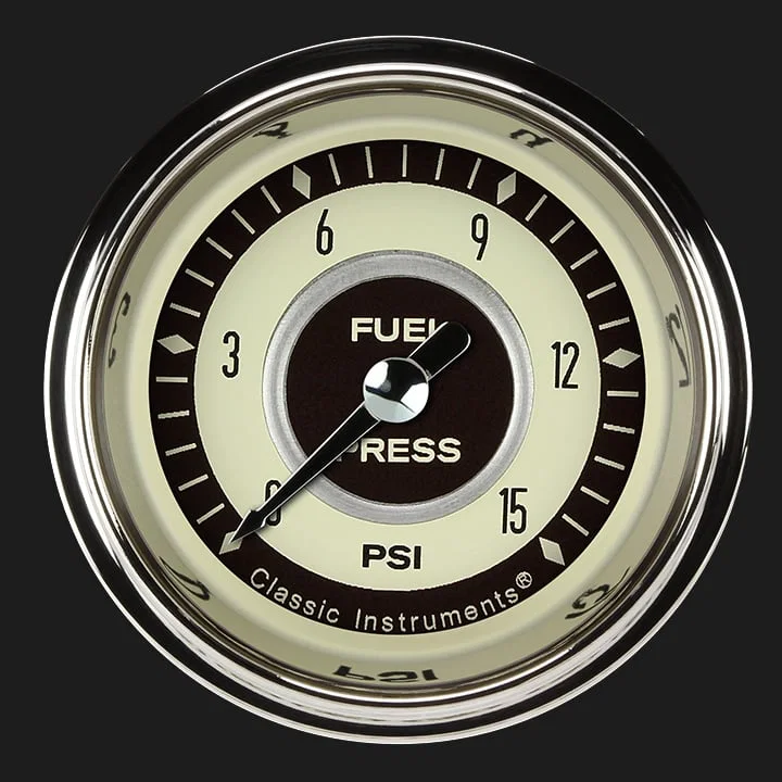 Nostalgia VT 2-1/8" Fuel Pressure Gauge (15 PSI)