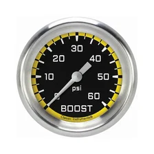 Autocross Yellow 2-5/8" Boost Gauge (60 PSI) image 1