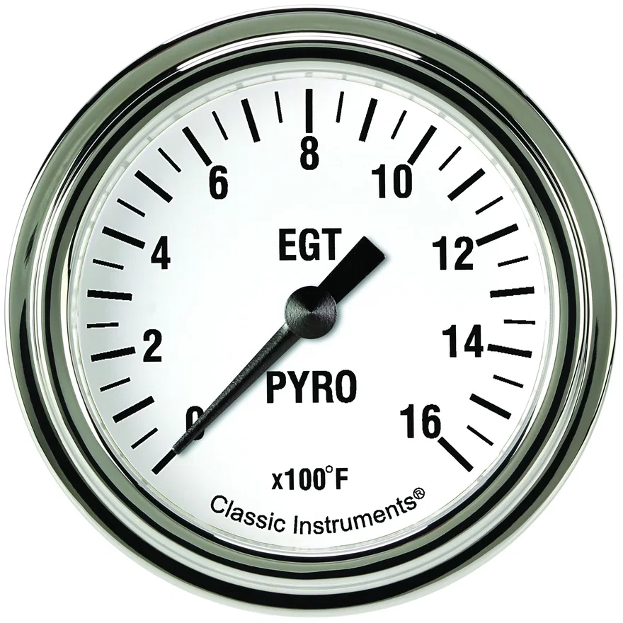 White Hot 2-5/8" Exhaust Gas Tempature Gauge