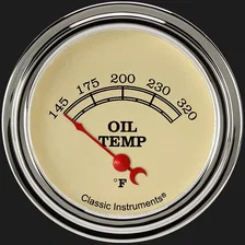 Vintage 2-5/8" Oil Temperature Gauge image 1