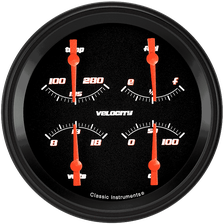 Velocity Black 4-5/8" Quad Gauge image 1