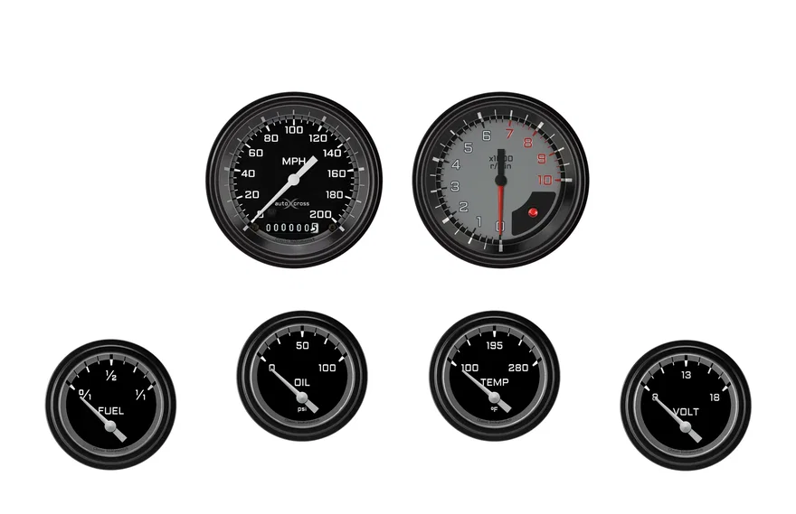 AutoCross Gray Six Gauge Set