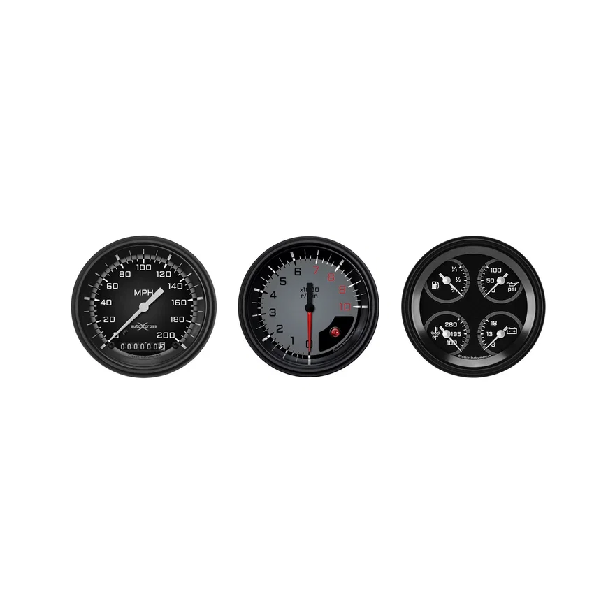 Autocross Gray Six Gauge Set