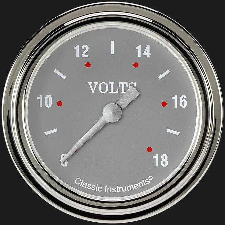 Silver Gray 2-5/8" Volt Gauge
