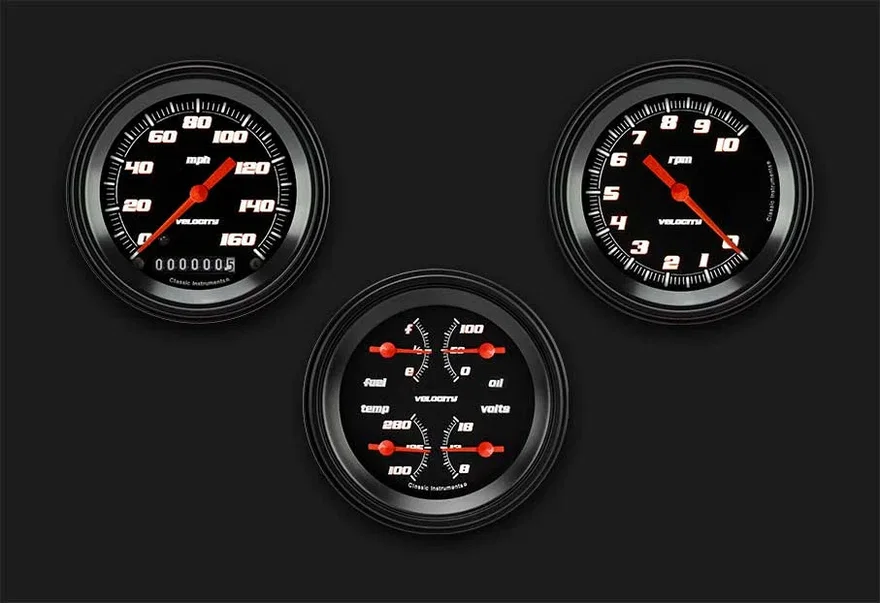 Velocity Black Series Three Gauge Set