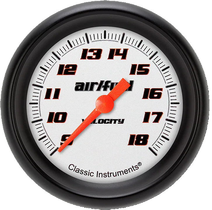 Velocity White 2-5/8" Air Fuel Ratio Gauge