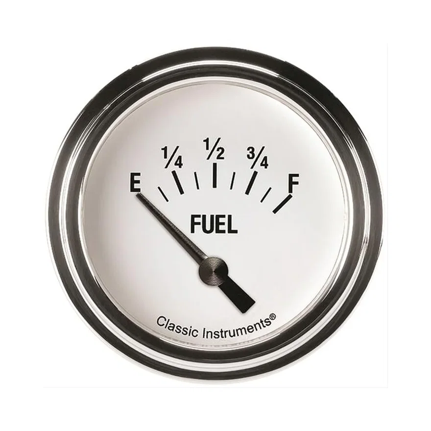White Hot 2-5/8" Fuel Level Gauge