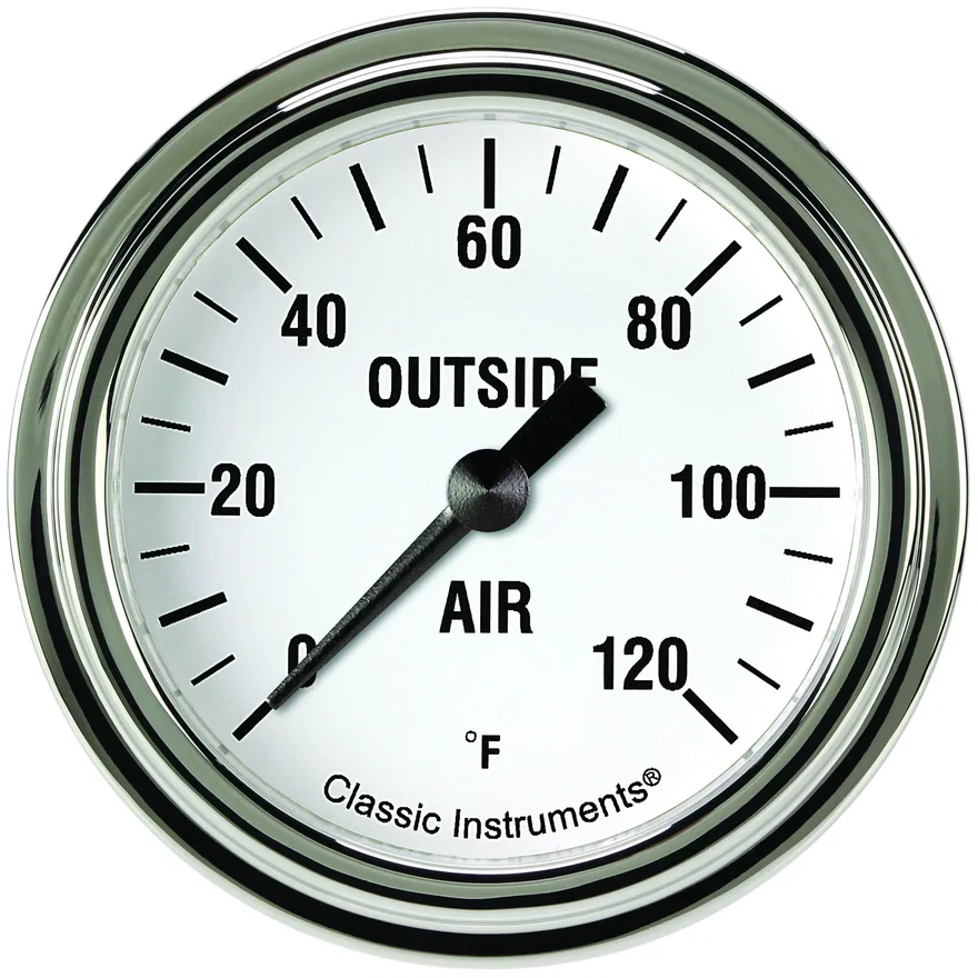 White Hot 2-5/8" External Air Tempature Gauge