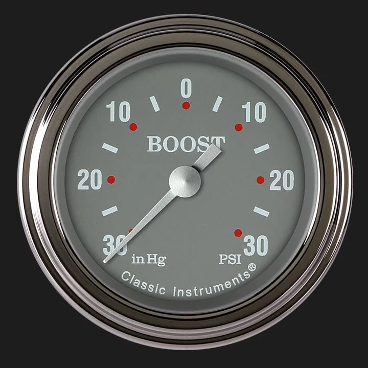 Silver Gray 2-1/8" Boost/Vac Gauge