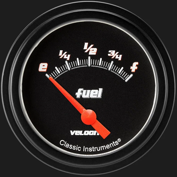 Velocity Black 2-5/8" Fuel Level Gauge (1975-2010 Ohm)