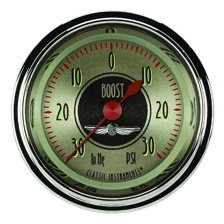 All American Nickel 2-1/8" Boost/Vac Gauge