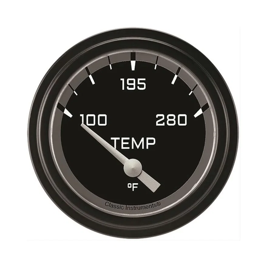 AutoCross Gray 2-5/8" Short Sweep Water Temp Gauge