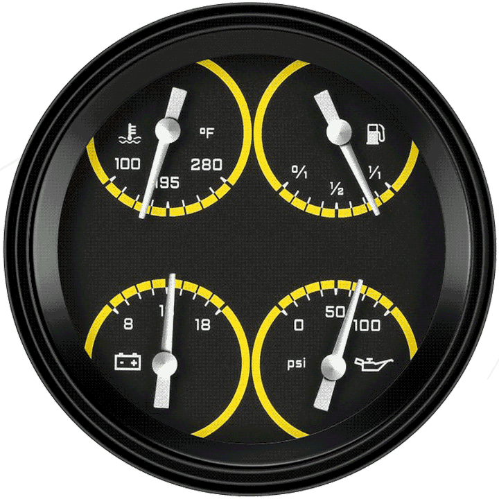 AutoCross Yellow 5" Quad (0-90 Ohm)
