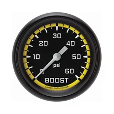 Autocross Yellow 2-5/8" Boost Gauge (60 PSI) image 1