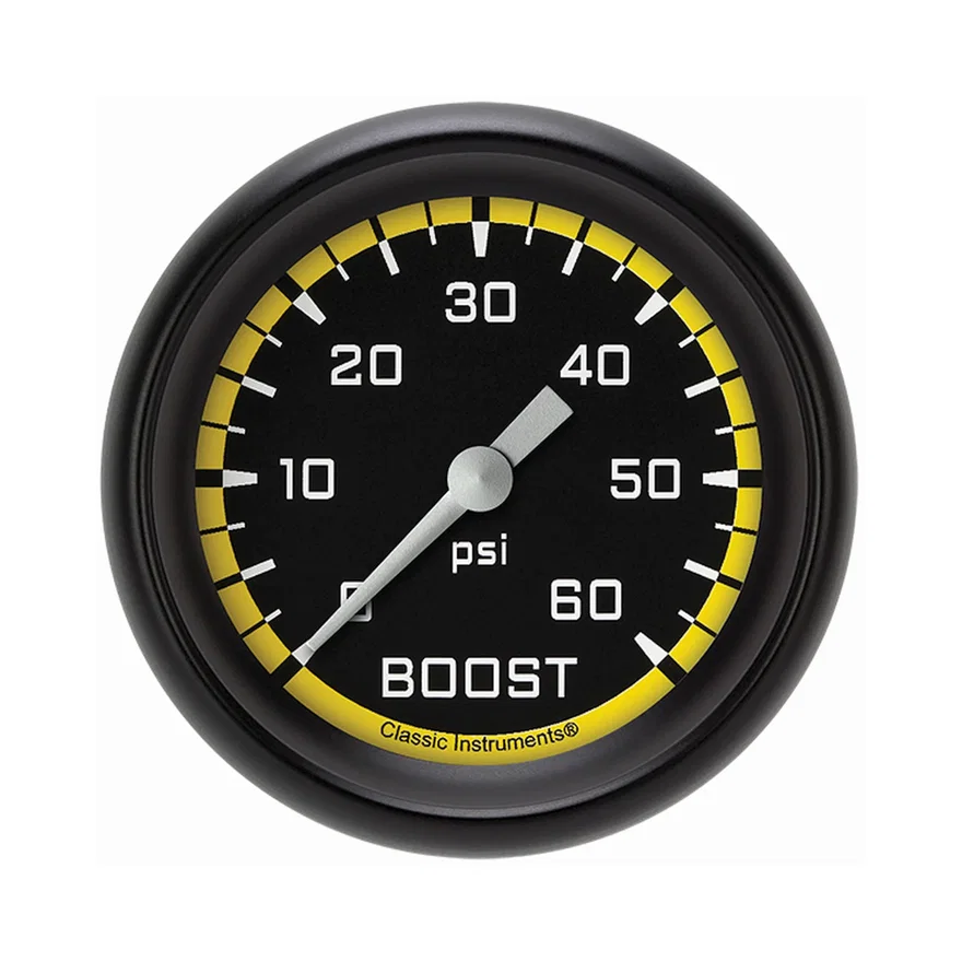 Autocross Yellow 2-5/8" Boost Gauge (60 PSI)