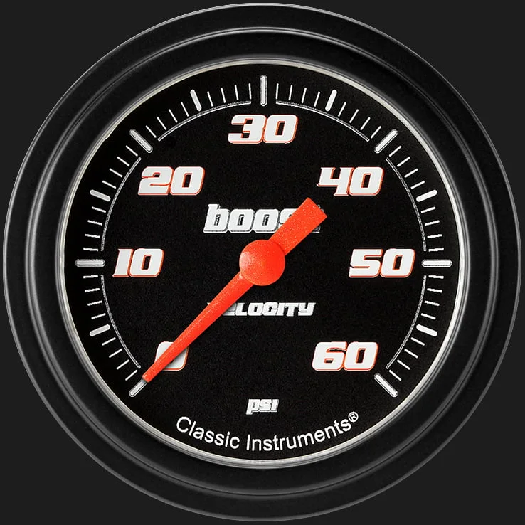 Velocity Black 2-5/8" Boost Gauge (60 PSI)