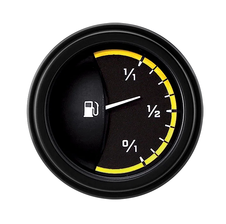 AutoCross Yellow 2-1/8" Fuel Level Gauge