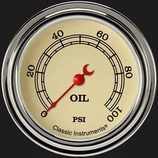 Vintage 2-5/8" Oil Pressure Gauge image 1