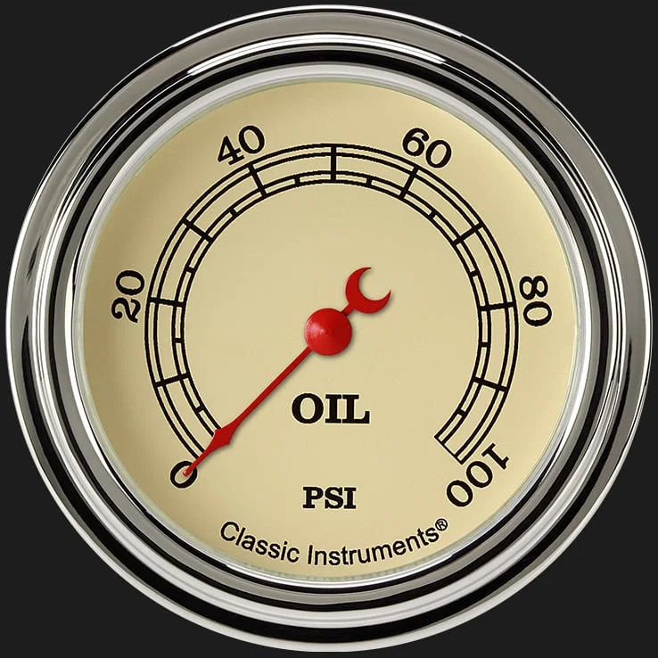 Vintage 2-5/8" Oil Pressure Gauge