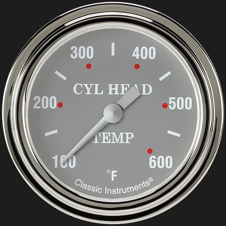 Silver Gray 2-5/8" Cylinder Head Tempature Gauge