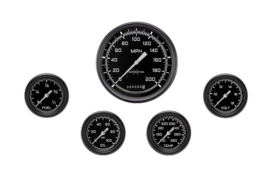 AutoCross Gray 3" Ultimate With 2-1/8" Fuel/Temp/Volt/Oil GM