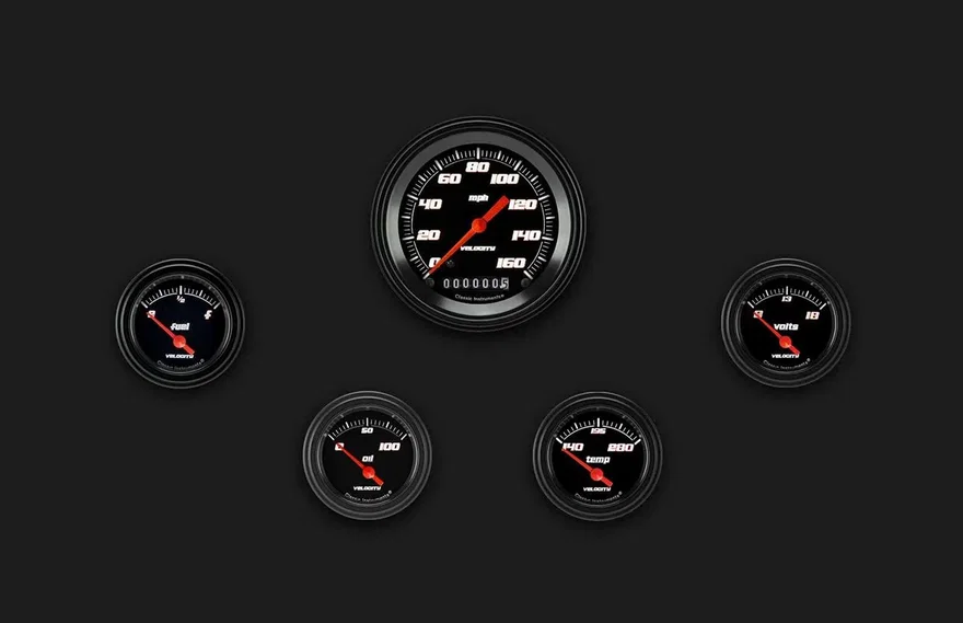 Velocity Black Five Gauge Set
