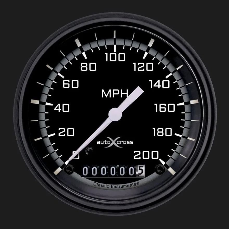 AutoCross Gray 3-3/8" Speedometer Gauge