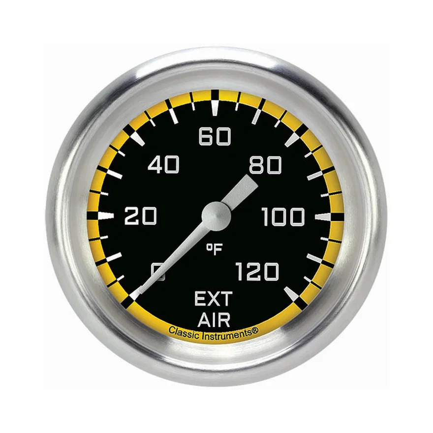 Autocross Yellow 2-5/8" External Air Tempature Gauge