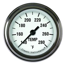 White Hot 2-1/8" Full Sweep Water Temperature Gauge image 1