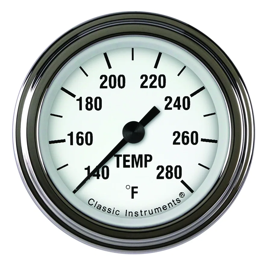 White Hot 2-1/8" Full Sweep Water Temperature Gauge