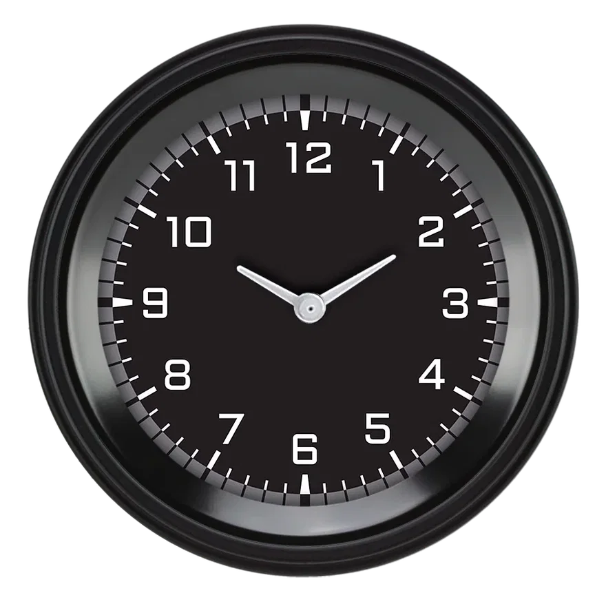 AutoCross Gray 3-3/8" Clock