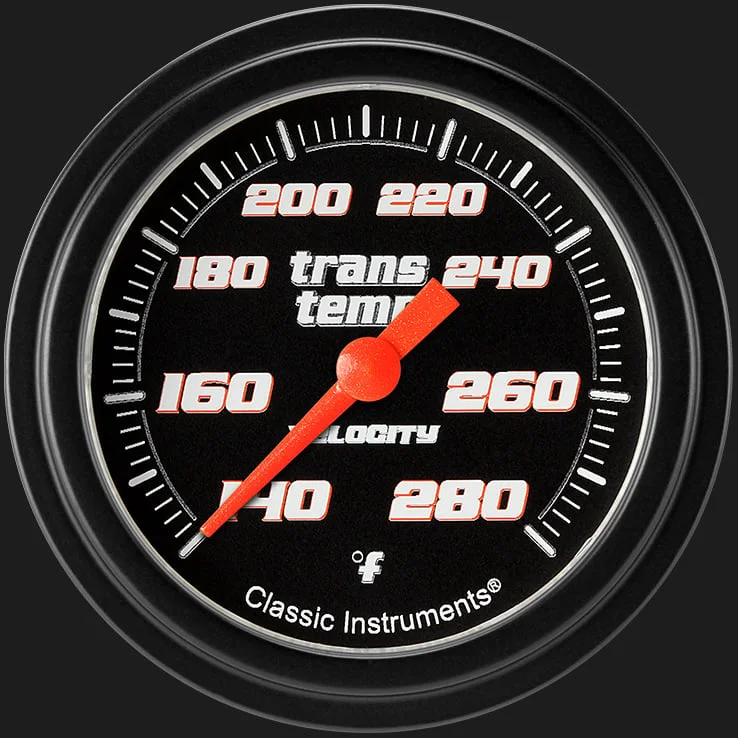 Velocity Black 2-5/8" Transmission Temperature Gauge