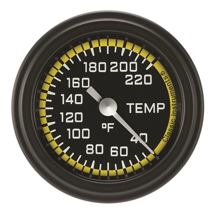 Autocross Yellow 2-1/8" Stock Eliminator Temp Gauge