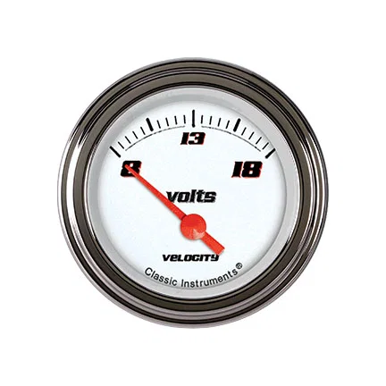 Velocity White 2-1/8" Volt Gauge