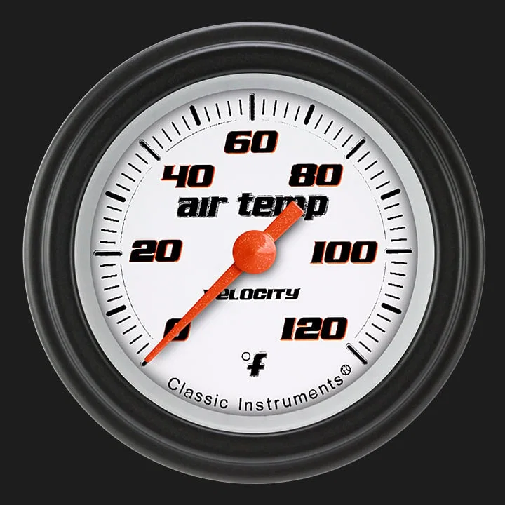 Velocity White 2-1/8" Outside Air Tempature Gauge