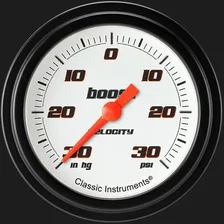 Velocity White 2-5/8" Boost/Vac Gauge image 1