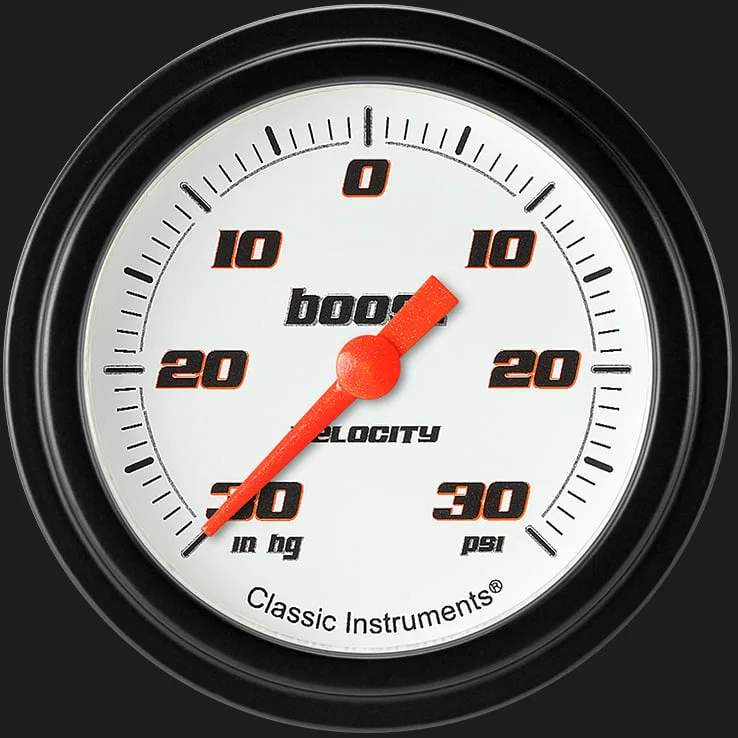 Velocity White 2-5/8" Boost/Vac Gauge