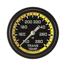 Autocross Yellow 2-5/8" Transmission Temperature Gauge image 1