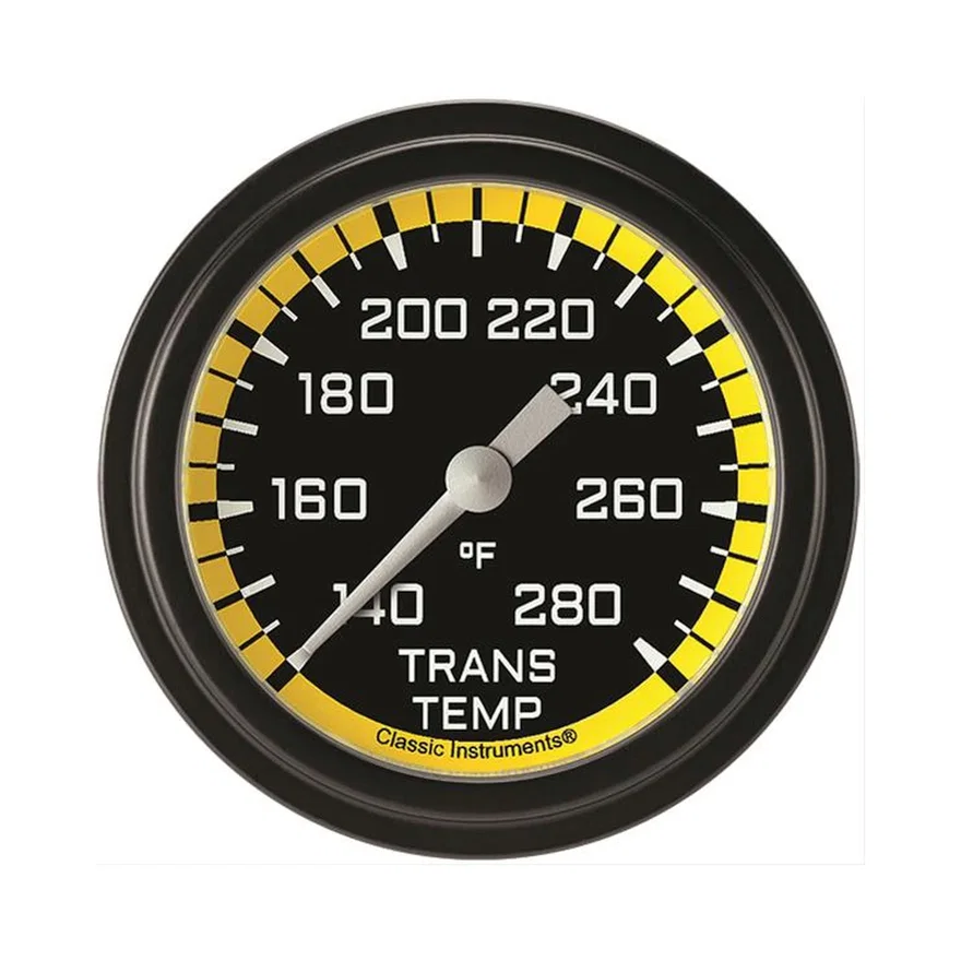 Autocross Yellow 2-5/8" Transmission Temperature Gauge