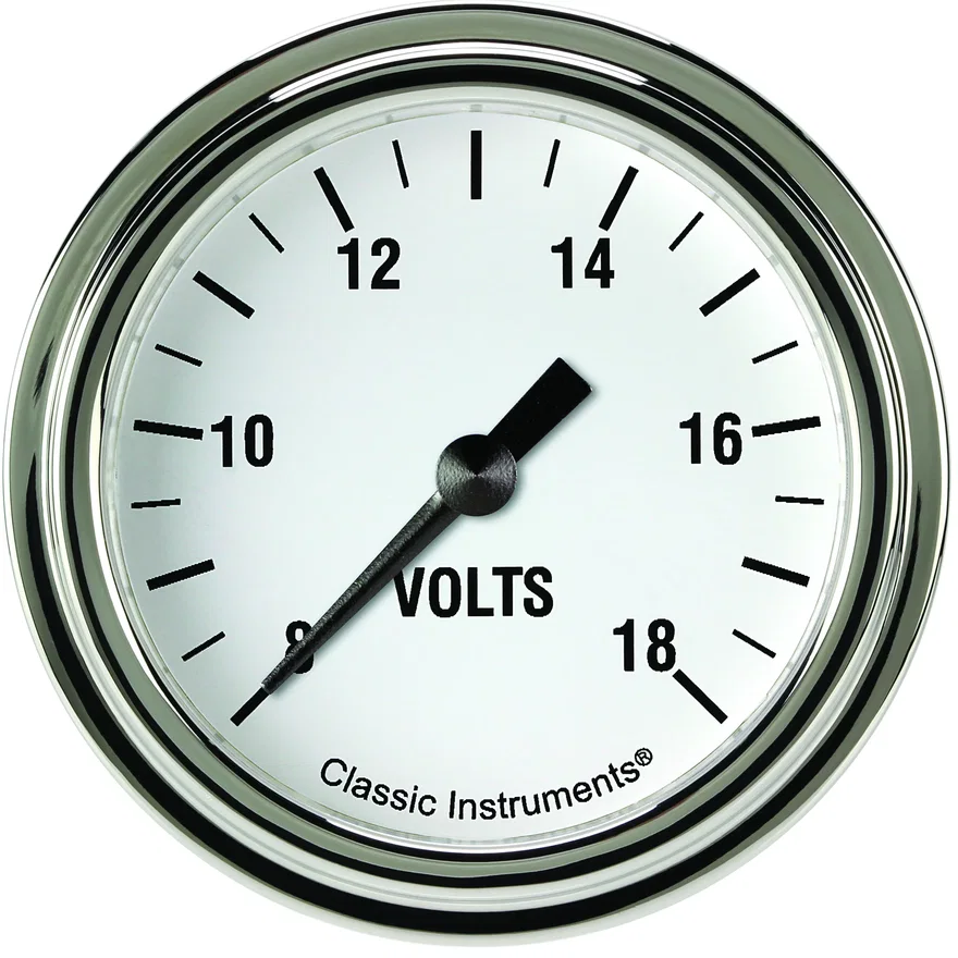 White Hot 2-5/8" Volt Gauge