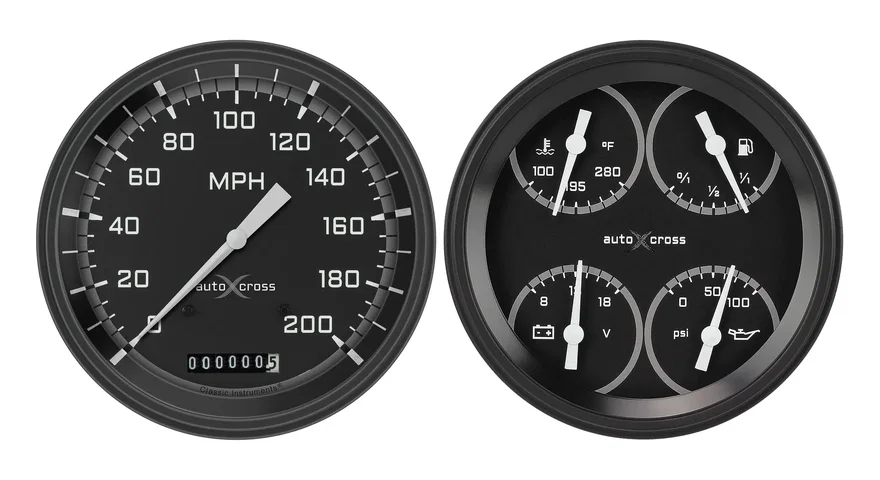 Autocross Gray Six Gauge Set