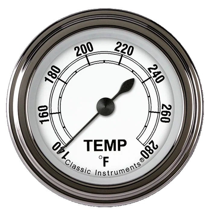 White 2-1/8" Full Sweep Water Temperature Gauge