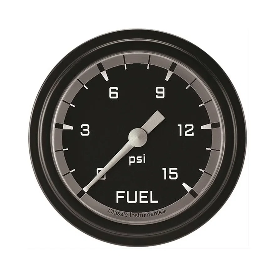 Autocross Gray 2-5/8" Fuel Pressure Gauge (15 PSI)
