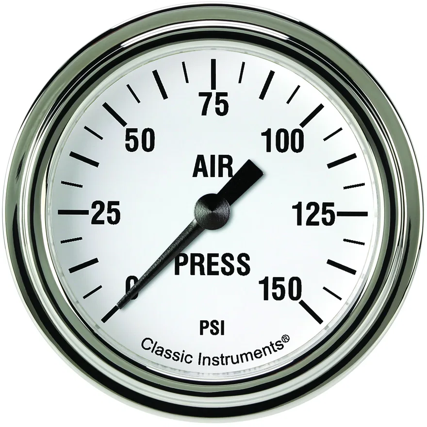 White Hot 2-5/8" Air Pressure Gauge