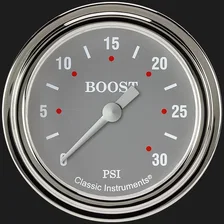 Silver Gray 2-5/8" Boost Gauge (30 PSI) image 1