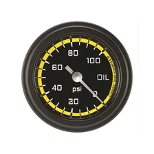 Autocross Yellow 2-1/8" Oil Pressure Gauge image 1