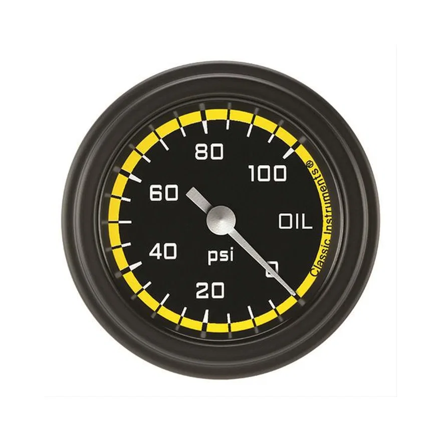 Autocross Yellow 2-1/8" Oil Pressure Gauge