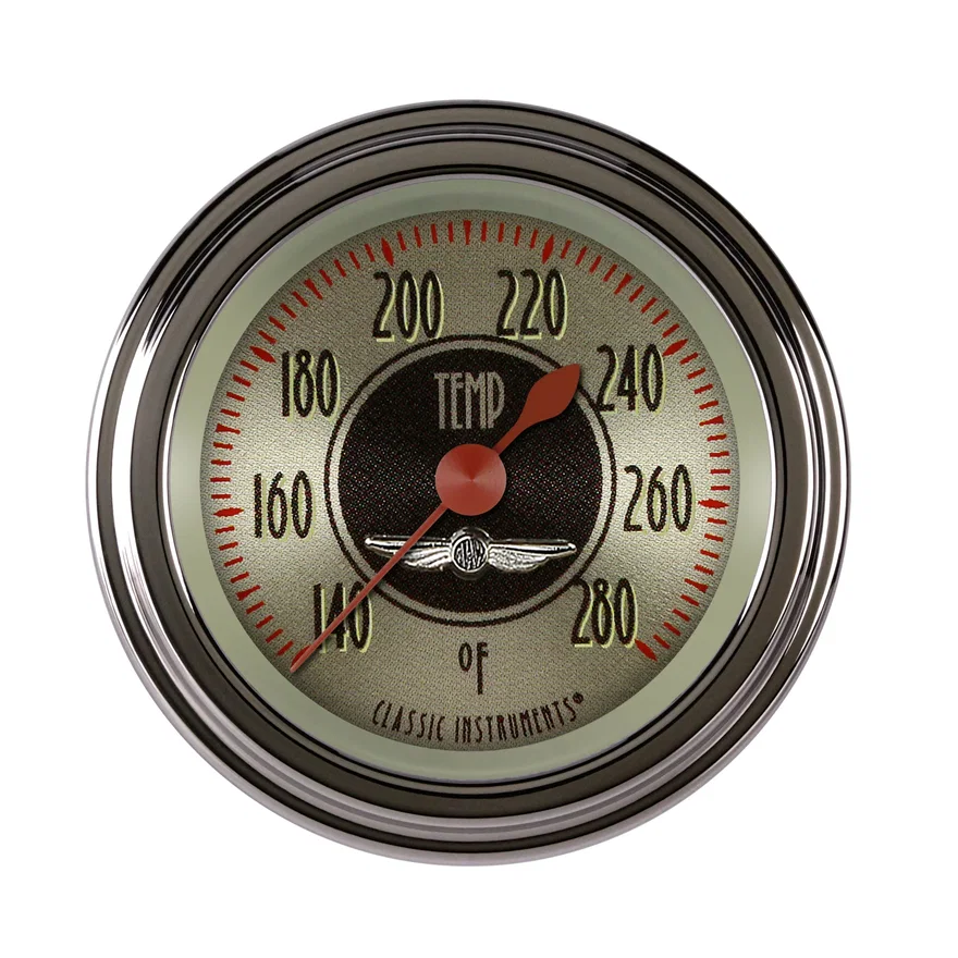 American Nickel 2-1/8" Water Temp Full Sweep 3/8 Gauge