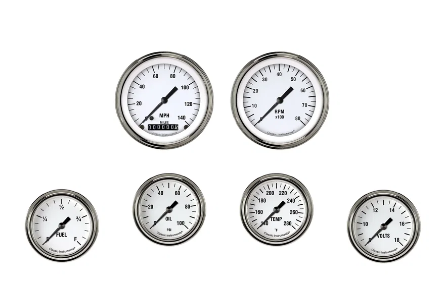 White Hot Six Gauge Set